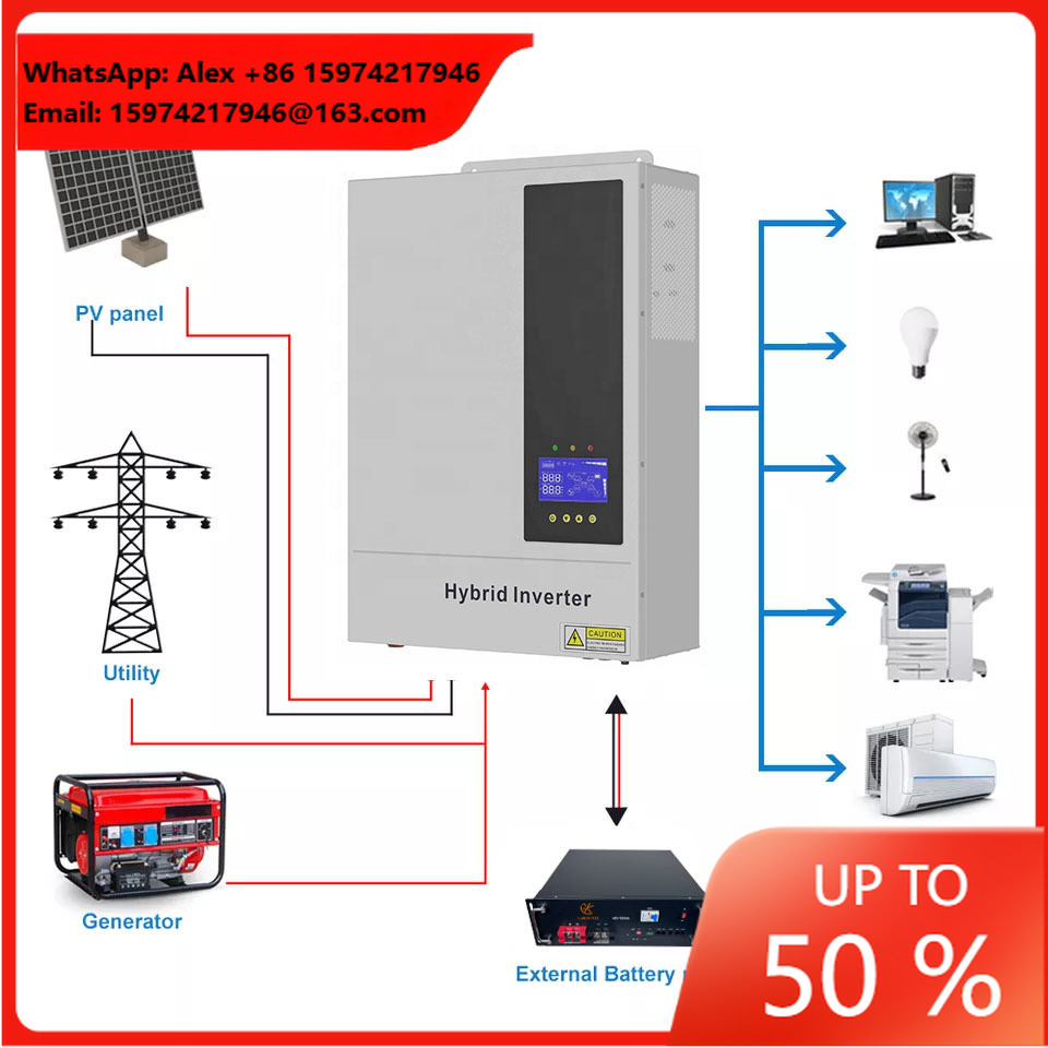 Hybrid Solar Inverter 5.5Kw Mppt 48V - 5.5KW 48V ハイブリッド オン/オフグリッド ソーラーオールインワンインバーター ソーラーエネルギーシステム