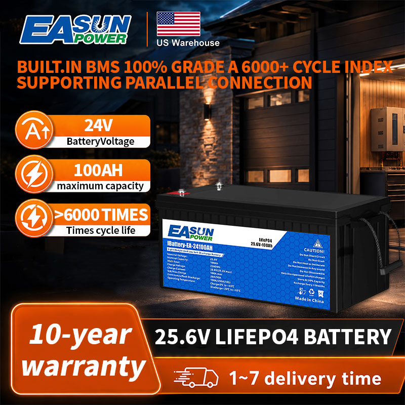 Grid Tie Inverter Limiter 2000W - EASUN POWER 24V LiFePO4 バッテリー 100AH