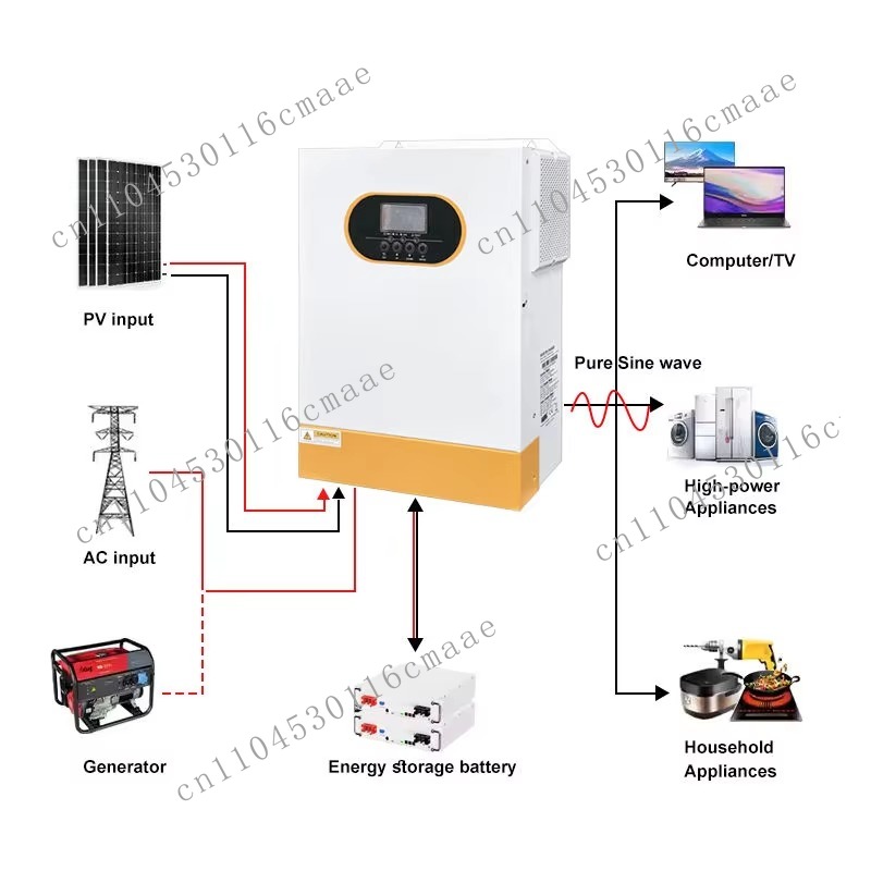 Hybrid Solar Inverter 5.5Kw Mppt 48V - 48V 5.5kw ネットワークソーラーハイブリッドインバーター 純正弦波 6.2KVA 6200W