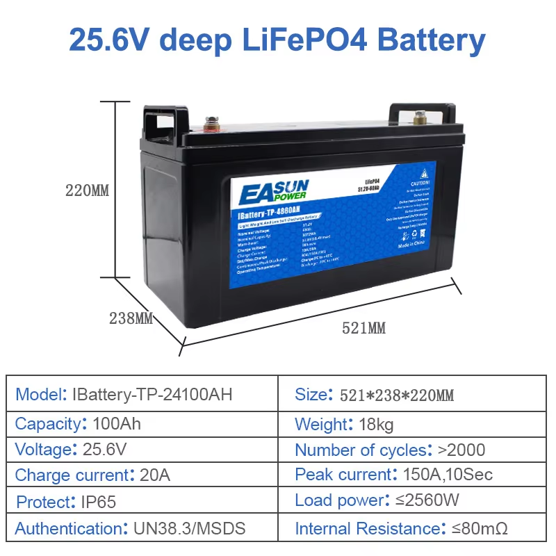 EASUN Power LiFePO4バッテリー 100Ah - Grid Tie Inverter Limiter 2000W のレビューと価格