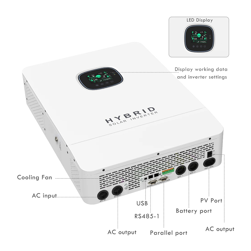 110V 220V ハイブリッドオフグリッドソーラーインバー - Split Phase Inverter 10Kw 110V 220V のレビューと価格