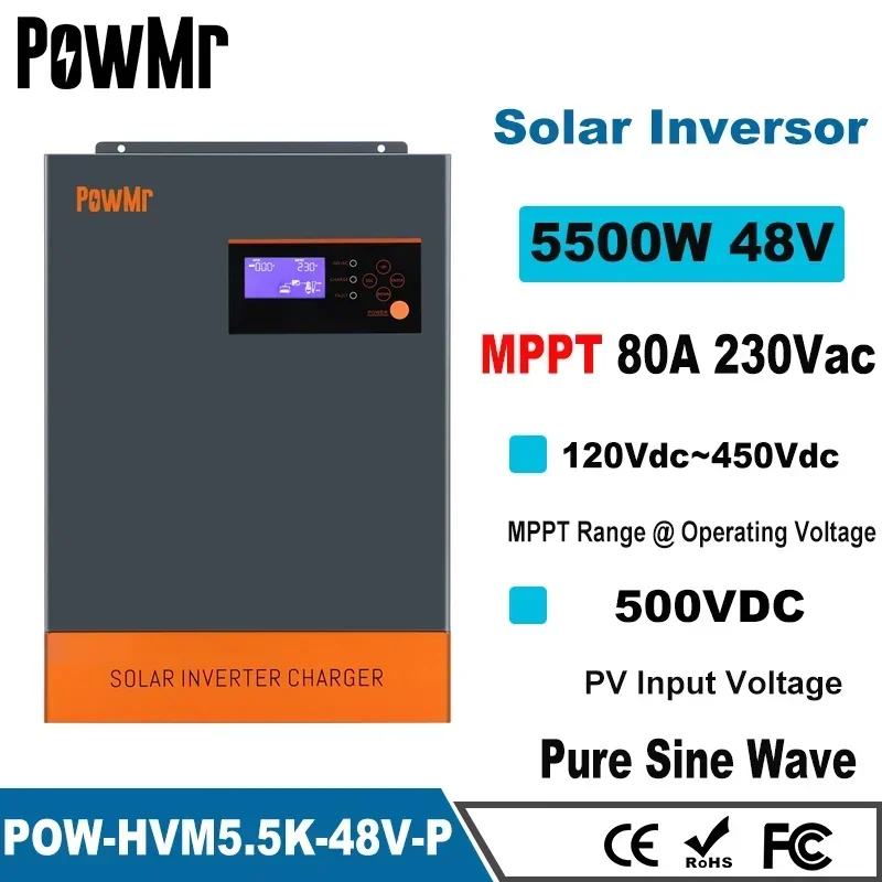 三相ハイブリッドソーラーインバーター 5.5KW 5.5KV - Hybrid Solar Inverter 5.5Kw Mppt 48V のレビューと価格