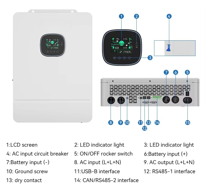 110V 220V ハイブリッドオフグリッドソーラーインバー - Split Phase Inverter 10Kw 110V 220V のレビューと価格