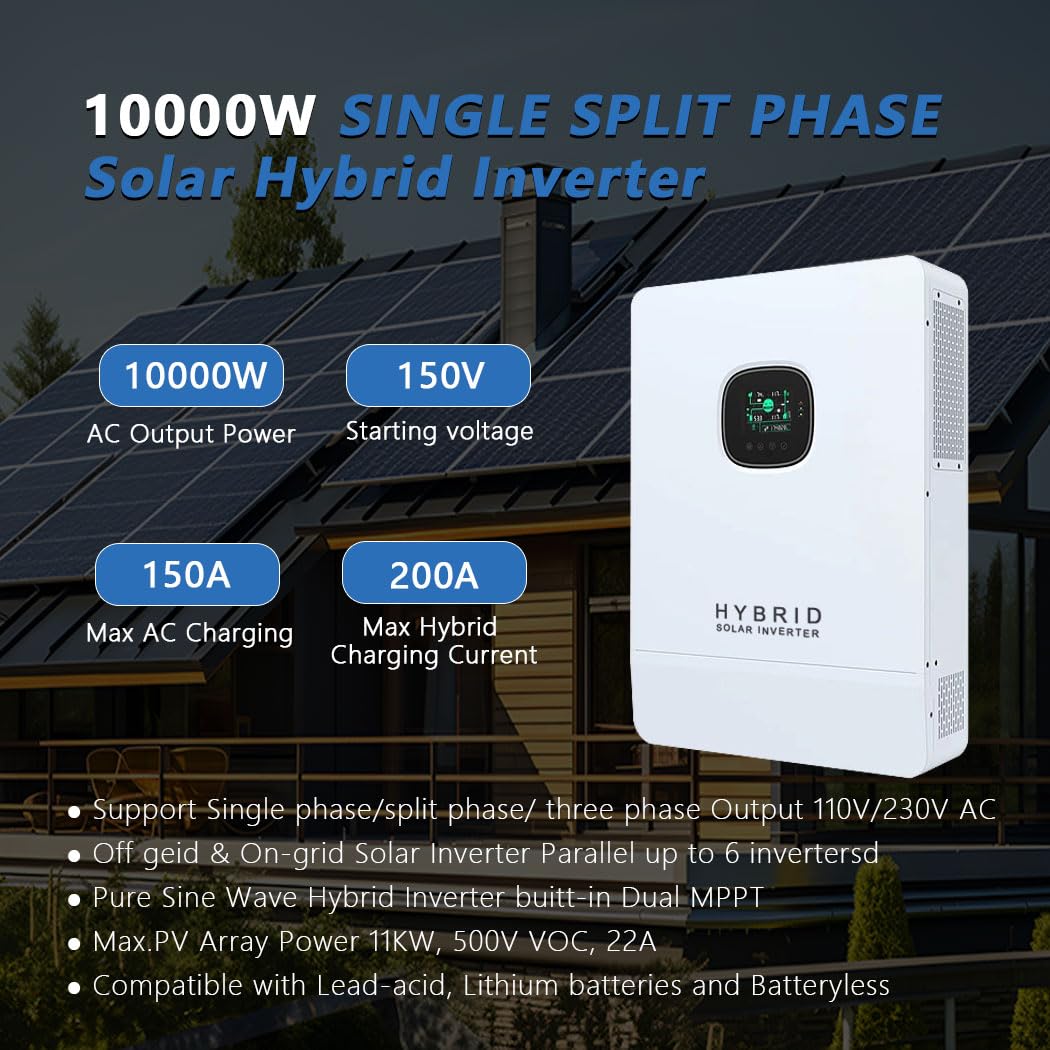 Y&H 10KW ハイブリッドソーラーインバーター 48V  - Split Phase Inverter 10Kw 110V 220V のレビューと価格