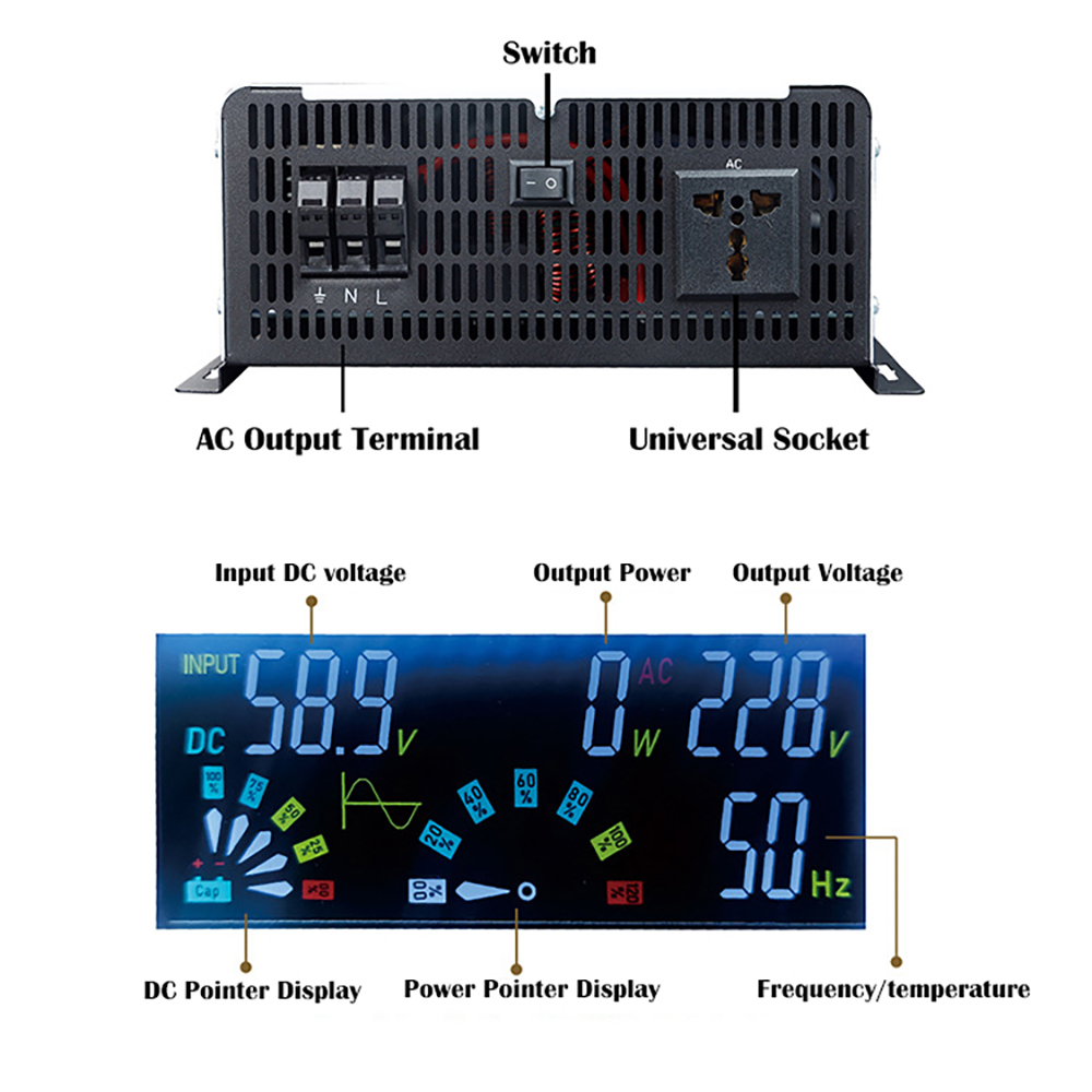 純粋な正弦波インバーター12V,220V,5000W,600 - Pure Sine Wave Inverter 5000W 48V 220V のレビューと価格