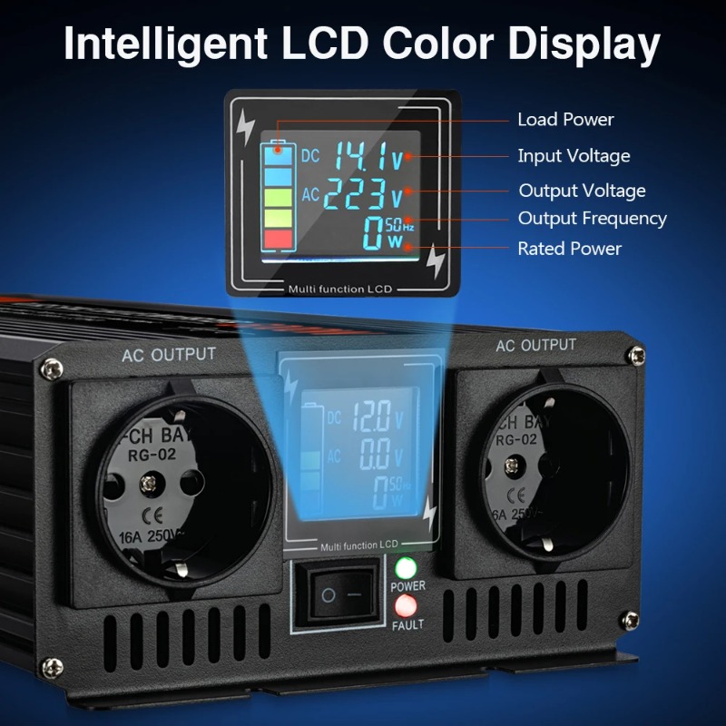 純正弦波ソーラーインバーターDC 12V 24V 48Vから - Pure Sine Wave Inverter 5000W 48V 220V のレビューと価格