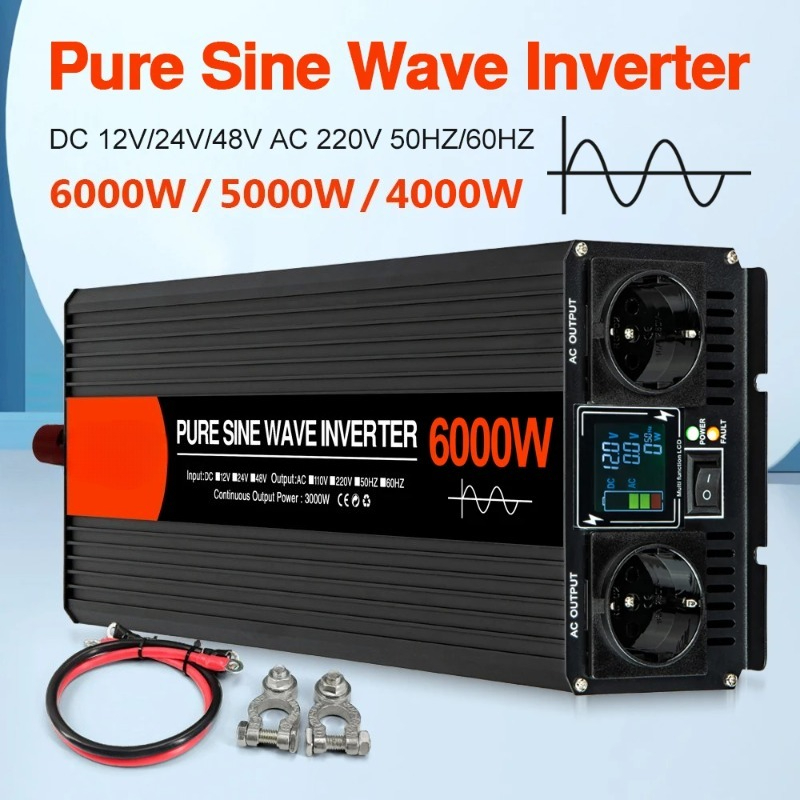 純正弦波ソーラーインバーターDC 12V 24V 48Vから - Pure Sine Wave Inverter 5000W 48V 220V のレビューと価格