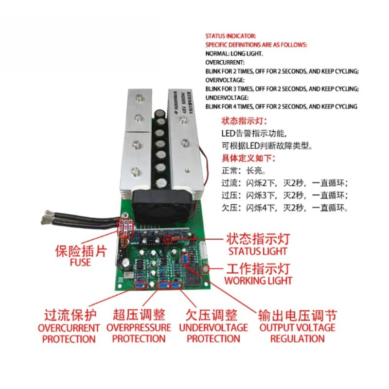 24V 36V 48V 60V 純正弦波インバーター メイン - Pure Sine Wave Inverter Board 24V 48V のレビューと価格