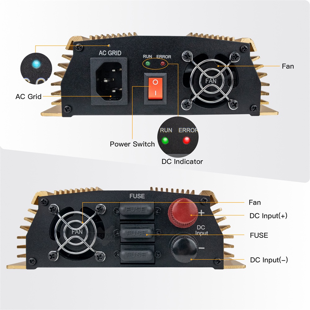 1400ワット10.5-50VDCにAC90-140vまたは - Micro Inverter 1400W Solar Grid Tie のレビューと価格