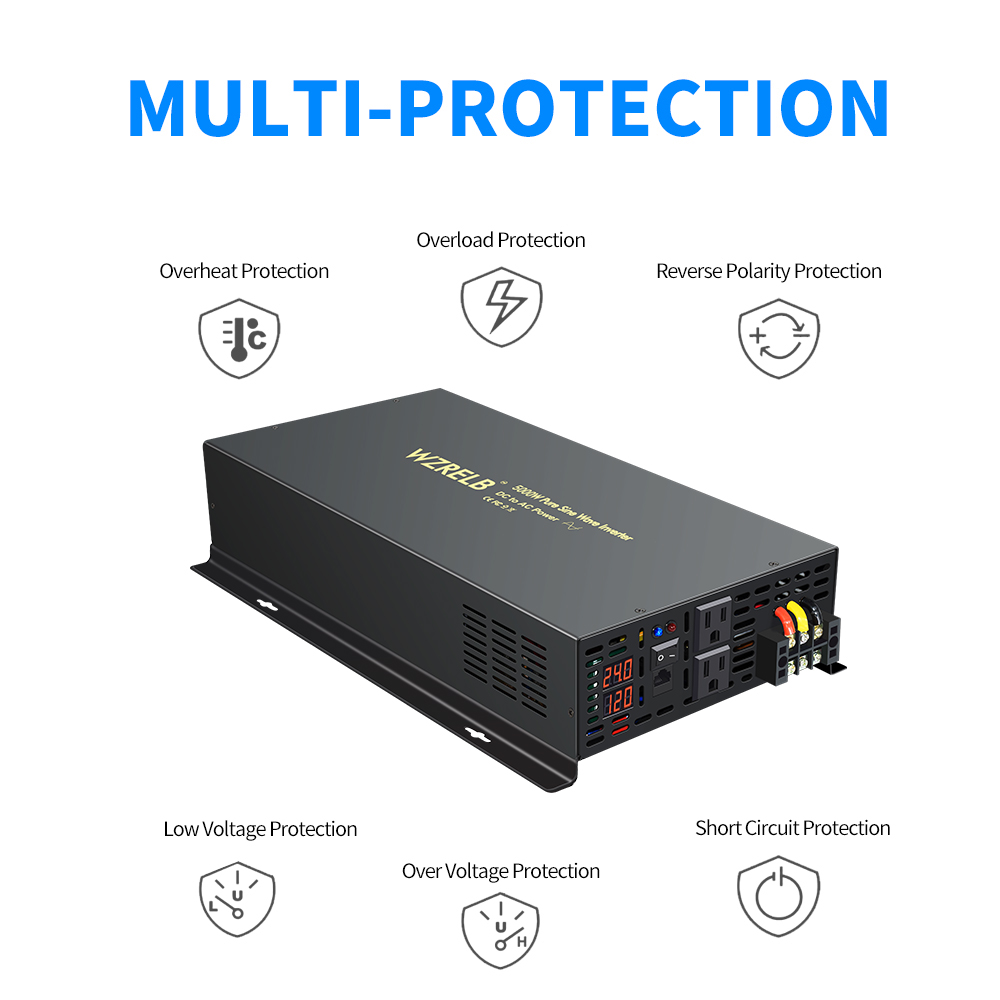 信頼性の高い5000W有線制御純粋正弦波ソーラーパワーインバ - Pure Sine Wave Inverter 5000W 48V 220V のレビューと価格