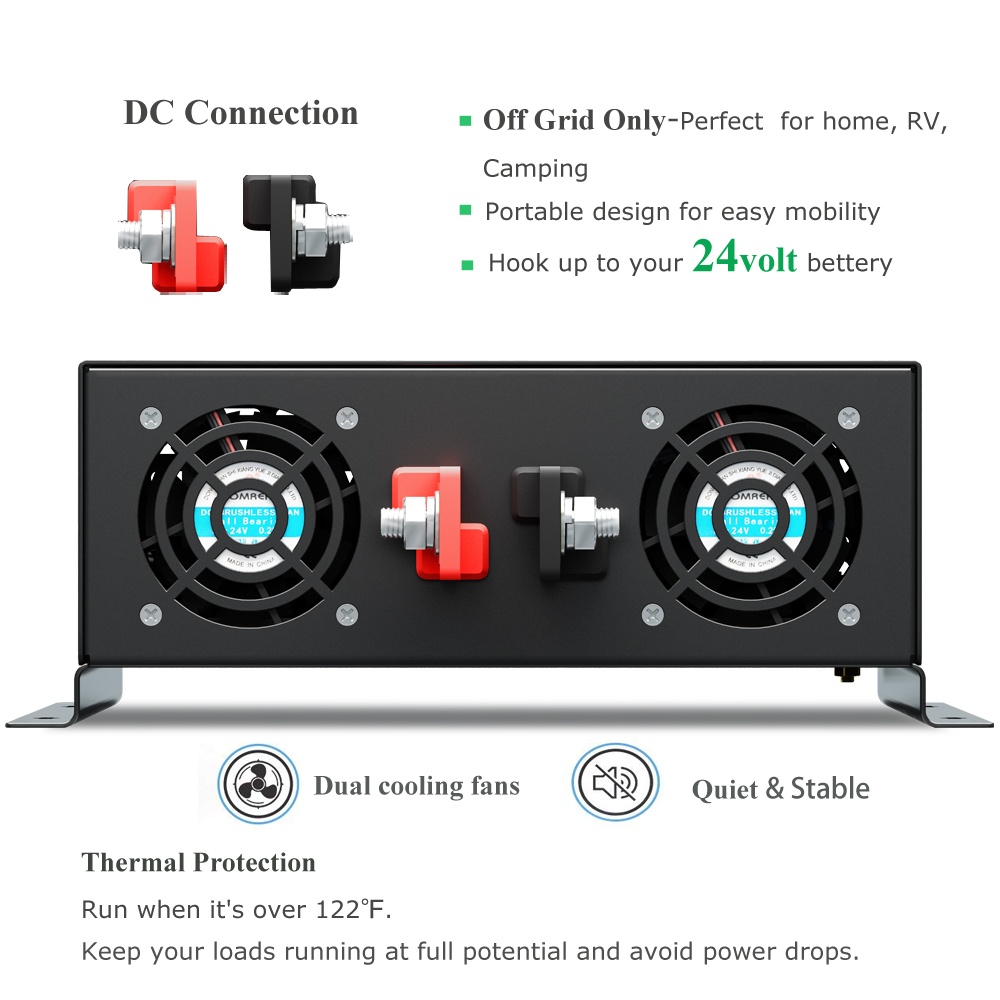 信頼性の高い5000W有線制御純粋正弦波ソーラーパワーインバ - Pure Sine Wave Inverter 5000W 48V 220V のレビューと価格
