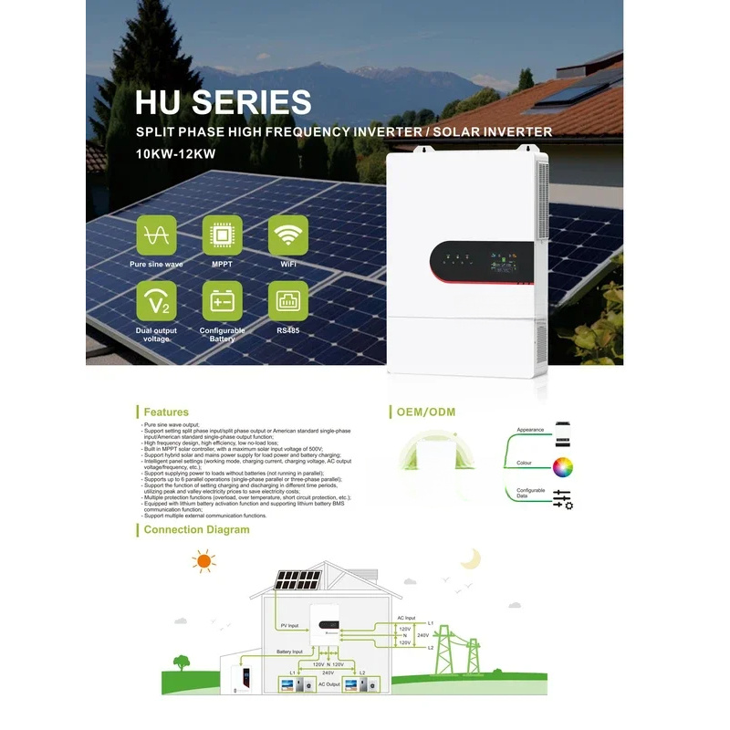 HUシリーズ単相110V/220V PV 48V オンオフグ - Split Phase Inverter 10Kw 110V 220V のレビューと価格